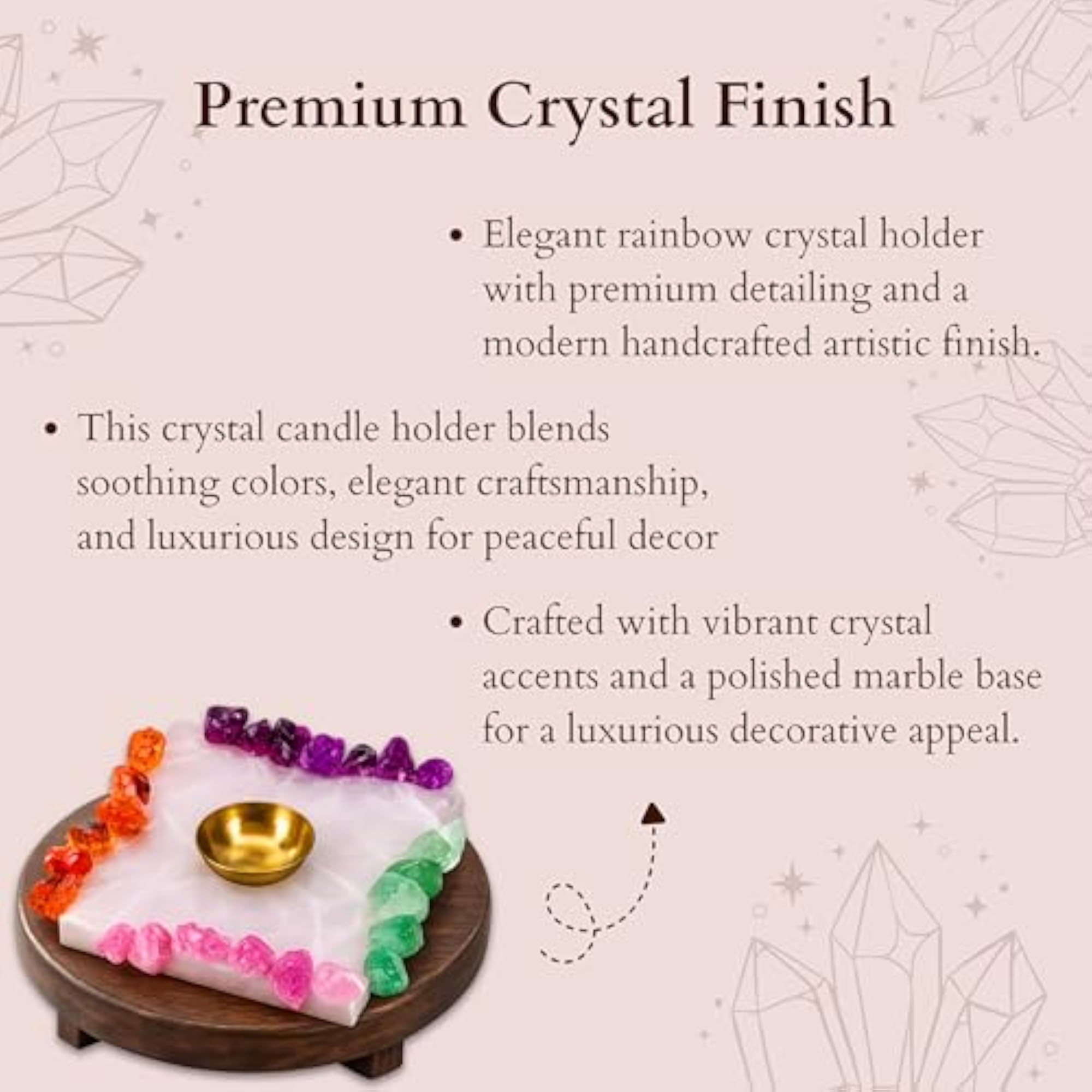 Crystal Tealight Holder, Chakra Healing Stone Decor